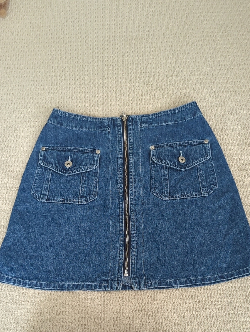 Women's Vintage Express Denim Front-Zip A-Line Skirt-sz 6